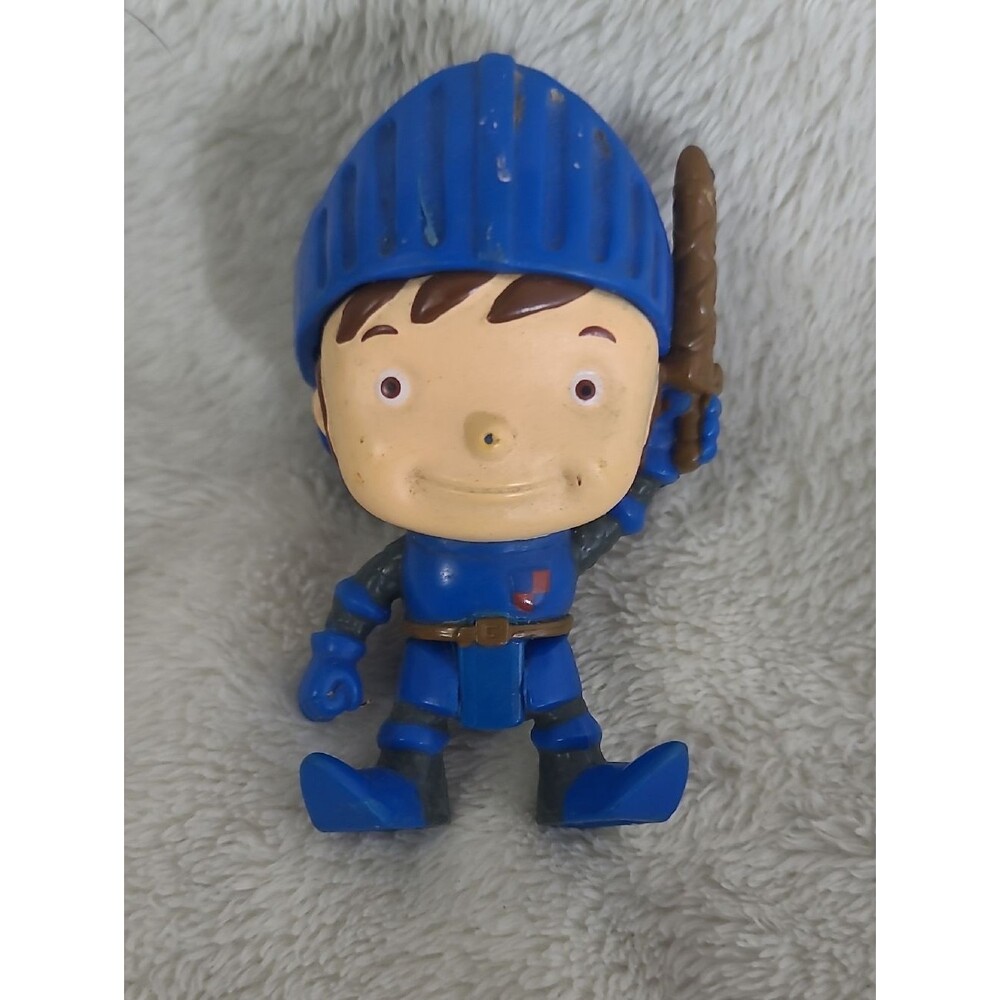 Mattel Mike the Knight Loose Replacement Figure Cake Topper Hard Plastic Blue 3"
